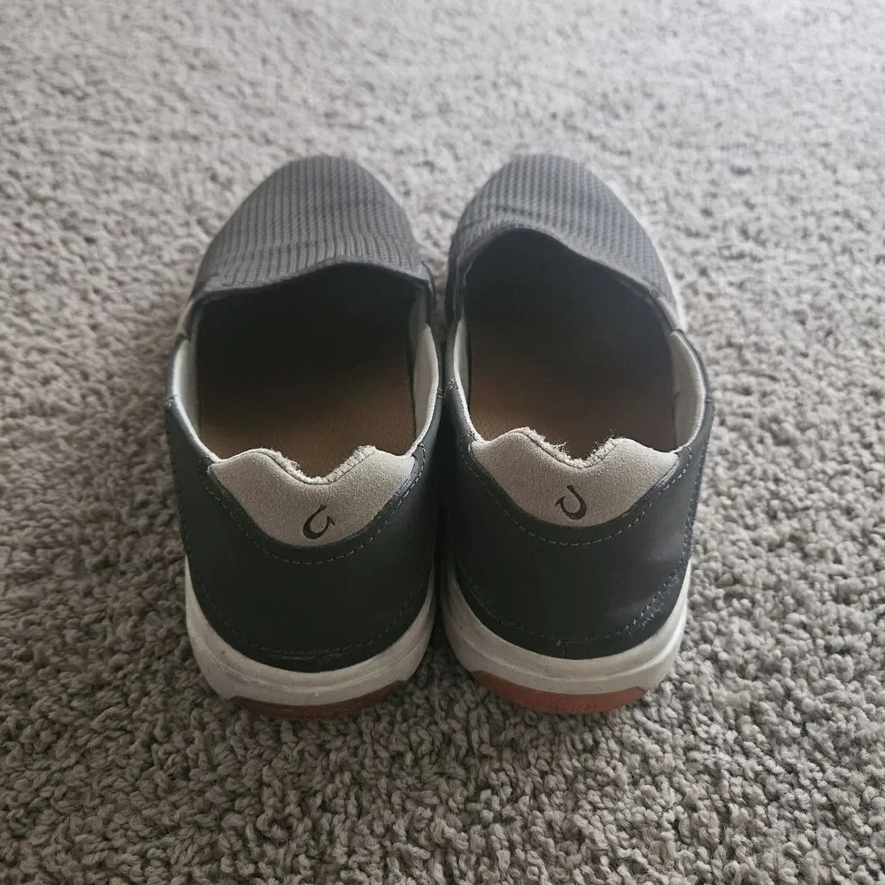 Olukai Lae'Ahi Gray Slip On Shoes Sneakers Mens Size 11 Mesh